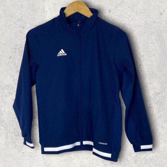 Adidas Team 19 Woven Jacket Royal Blue White Youth Size 11/12 Track Coat NEW - Picture 2 of 12
